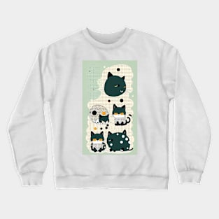 Dotty Catopia: Feline Polka Party Crewneck Sweatshirt